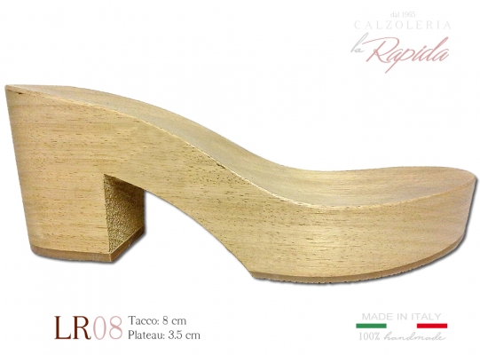 Zoccoli in legno da donna tacco 8 cm