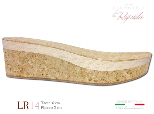 Zeppa in sughero da donna tacco 6 cm