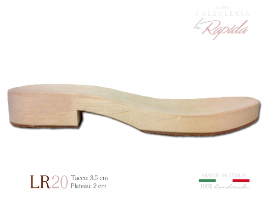 Fondo in legno da uomo tacco 4 cm