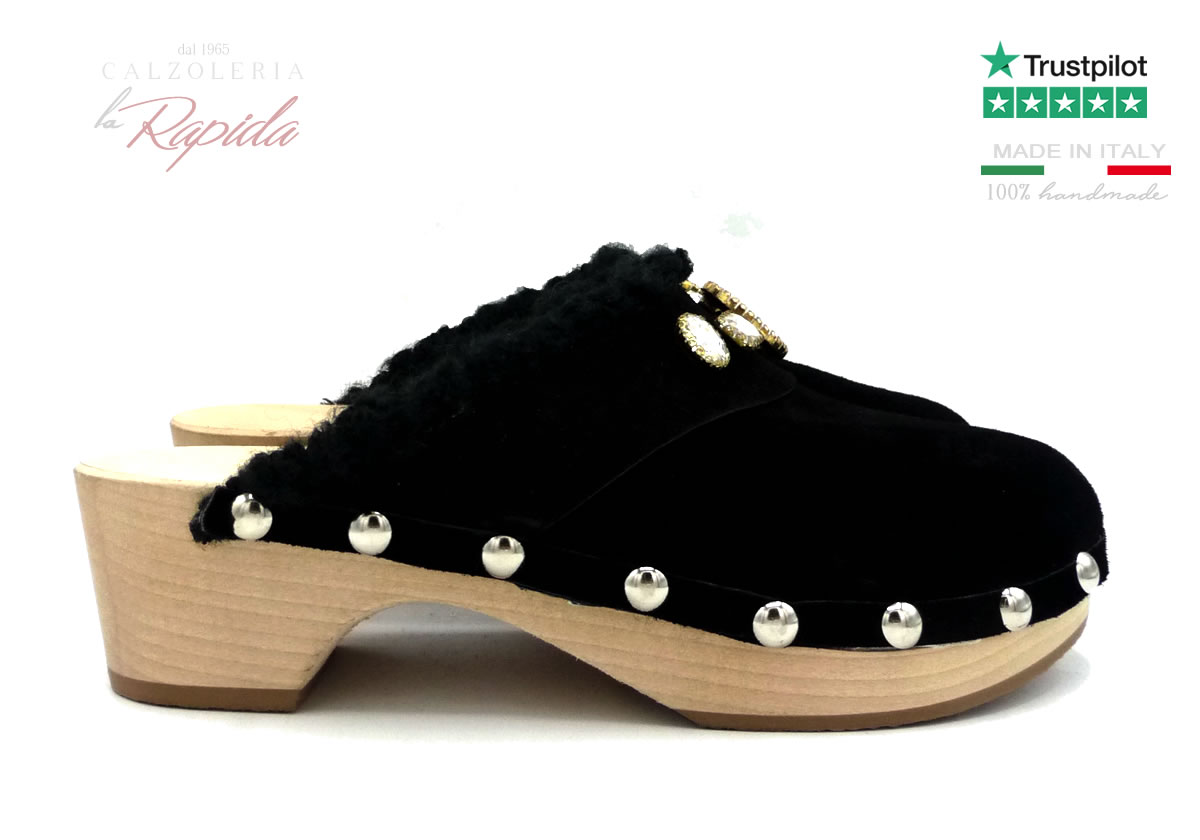 Sabot Mules Pellicciotto e Gioiello Inverno 2024