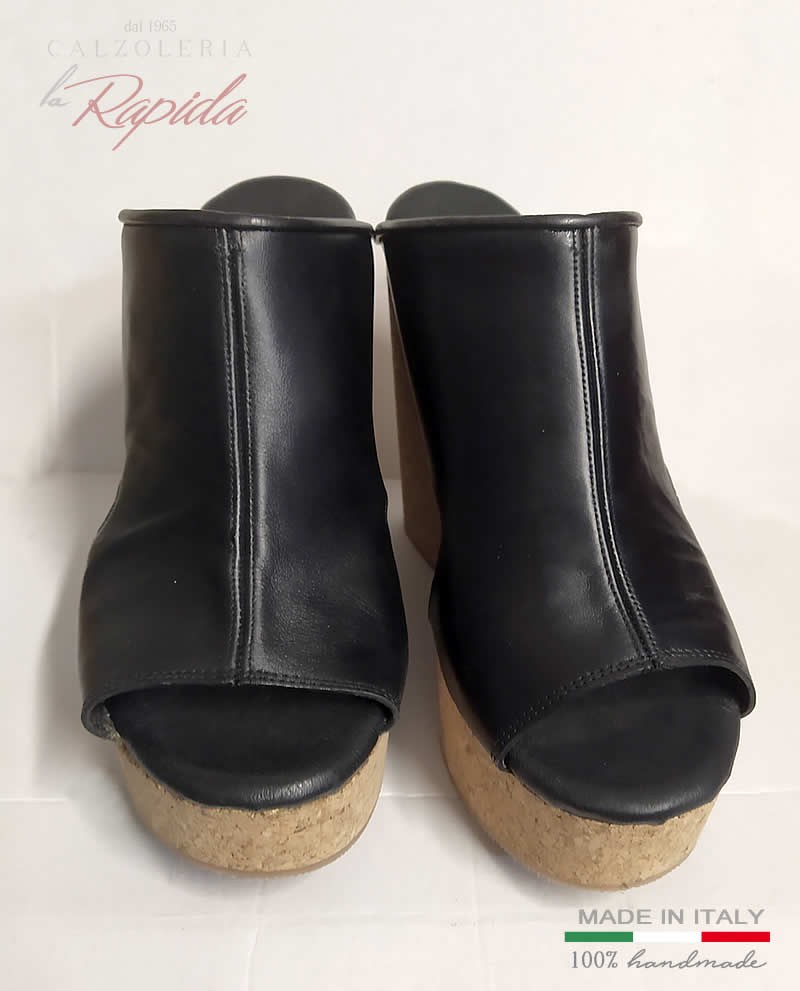 Zeppe Donna 2024 Estate in Sughero Scarpe con Zeppa Alte in Pelle