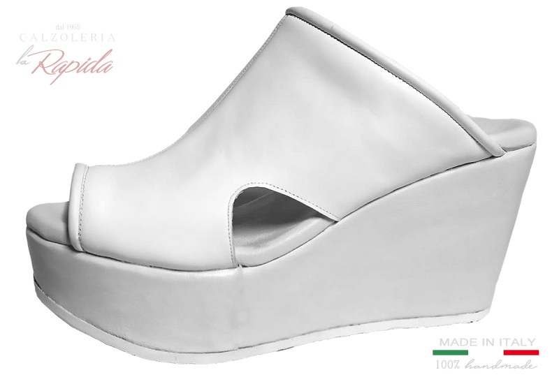 Zeppe Moda 2024 Scarpe con Zeppa Sughero Donna Bianche