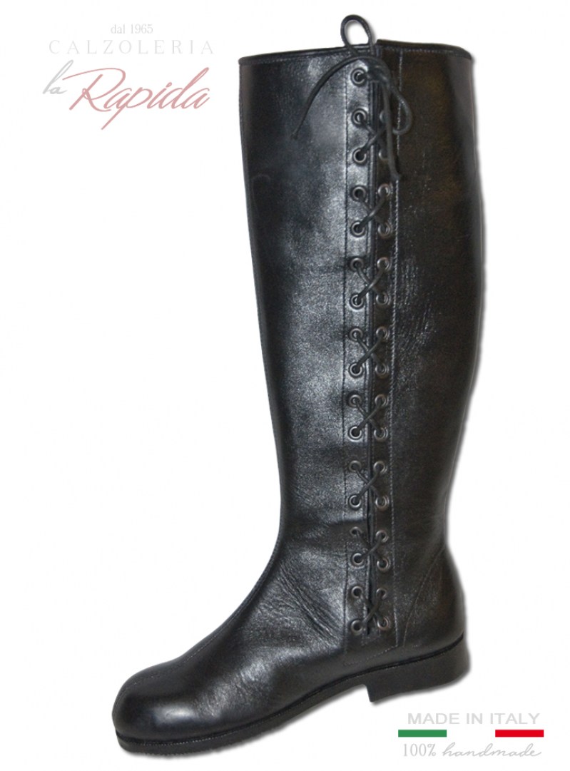 Stivali In Pelle da Uomo Motociclista Biker Dark