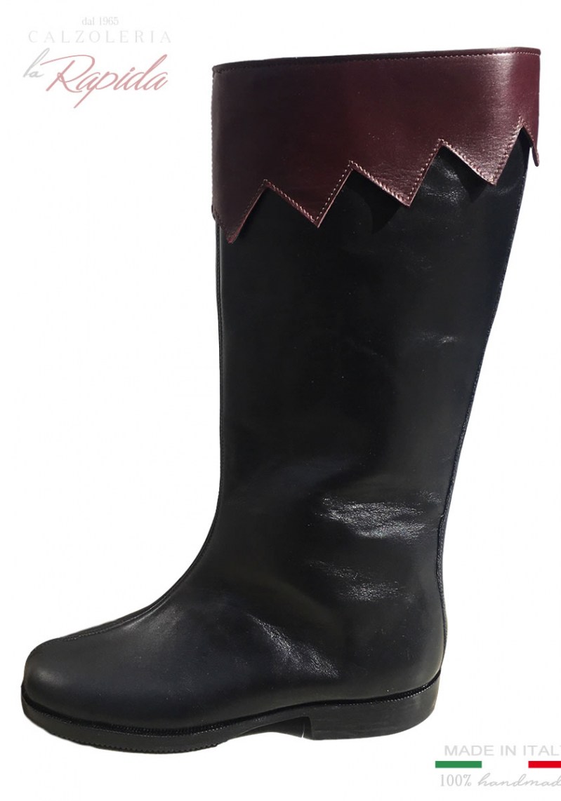 Stivali Storici Medievali Orlati Pelle Cuoio Artigianali