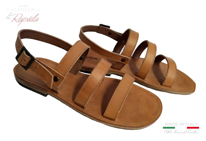 Sandali Uomo da Passeggio Eleganti in Pelle e Cuoio Artigianali