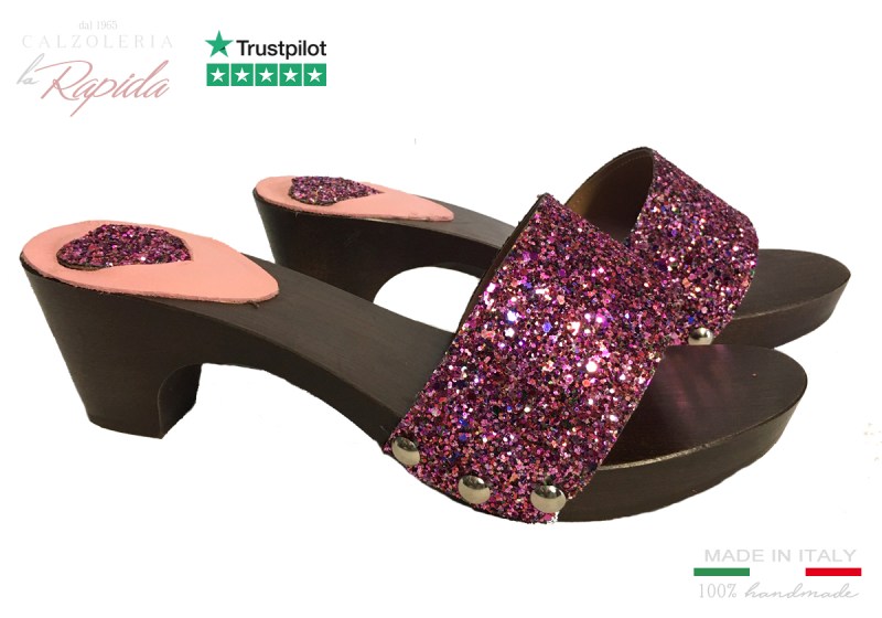 Zoccoli Bambina Eleganti Rosa Glitter Estate da Mare