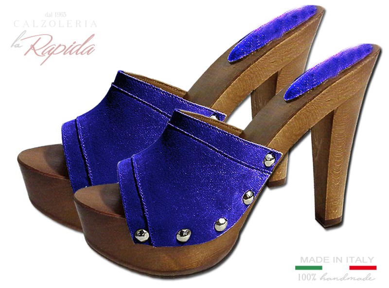 Zoccoli Blu Cobalto Elettrico Tacco fine Estate