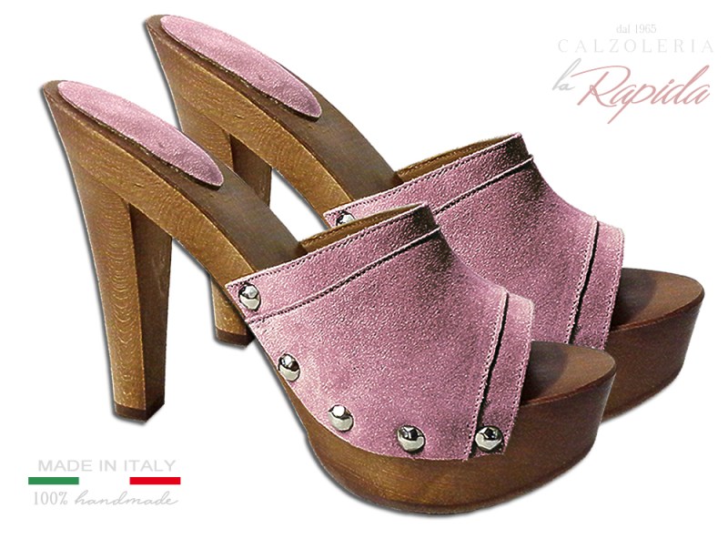 Zoccoli Donna in Camoscio Doppia fascia Estate 2024