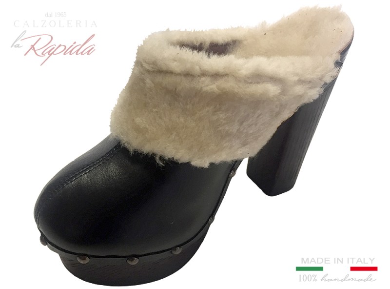 Sabot donna Inverno con pelo pelliccia montone | La Rapida