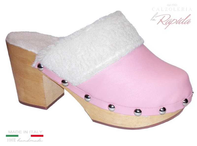 ► Sabot rosa per donna con pelliccia | Moda autunno inverno | LA RAPIDA