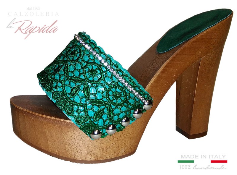 Zoccoli Donna Verdi Smeraldo con Strass Esate | La Rapida