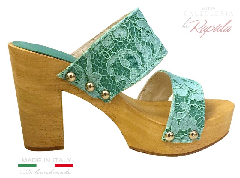 Zoccoli Glamour in Legno Sensuali Moda 2024 Doppia Fascia | La Rapida