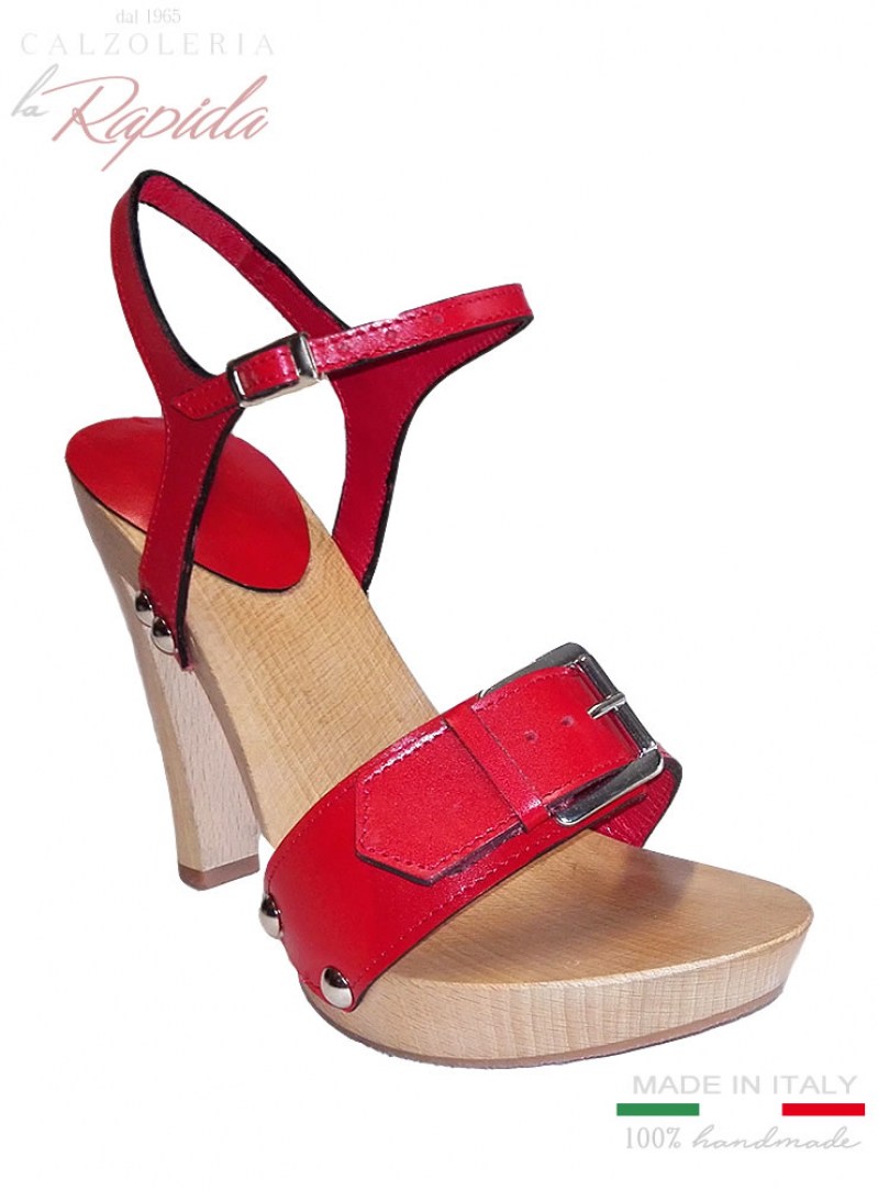 Sandali rossi con tacco 12 e cinturino Eleganti Estate