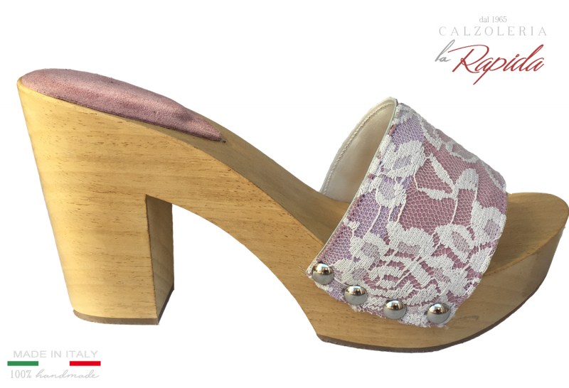 Zoccoli Donna Estate in Pelle e Pizzo di Lusso Eleganti e Sexy