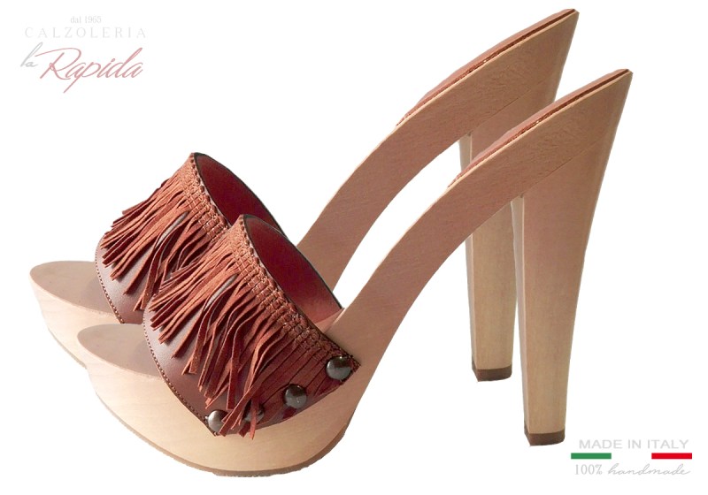 Zoccoli Glamour Frangia Tacco Alto Moda 2024 | La Rapida