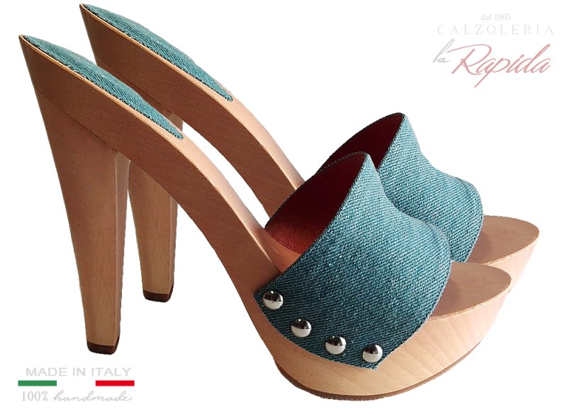 Zoccoli jeans da Donna e tacco a spillo alto 11 o 13 cm | La Rapida dal 1965