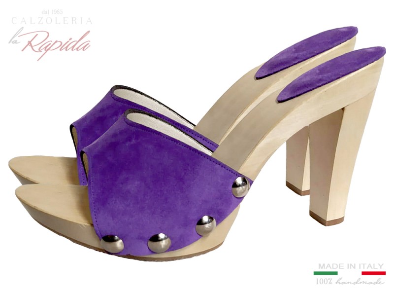 Zoccoli tacco 12 viola moda estate 2024 | La Rapida