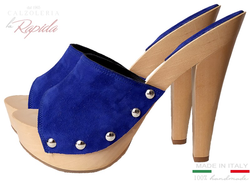 Zoccoli Blu Cobalto Eleganti Sexy da Donna Estate