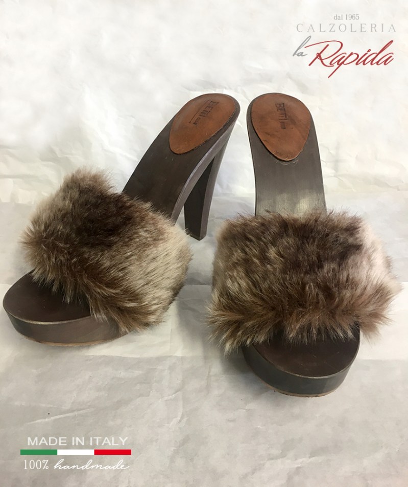 Zoccoli con Pelo realizzati a mano Autunno Inverno Su misura