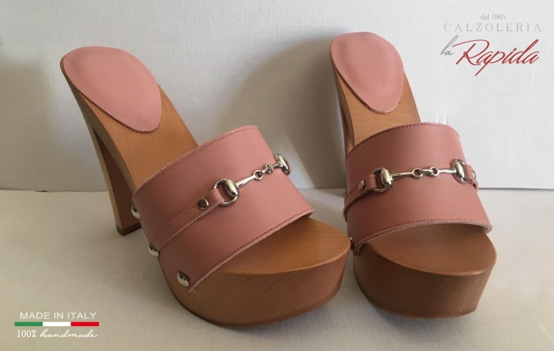 Zoccoli Donna Tacco Alto Fine in Pelle Eleganti Made in Italy