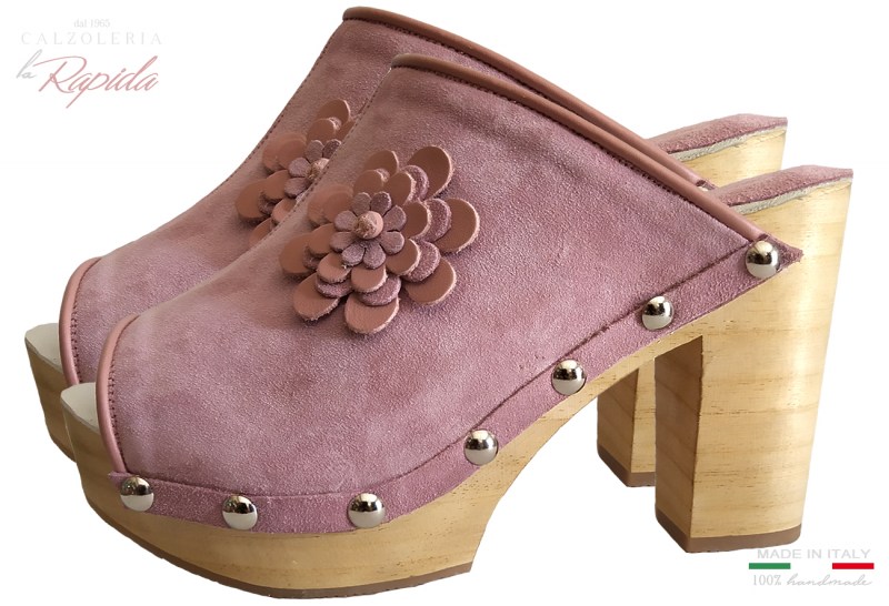 Sabot Donna Rosa con Fiore Shoe Chic Sexy Mules