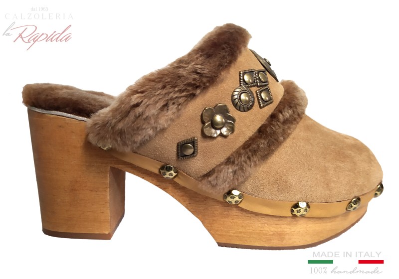 Sabot Donna Zoccoli Invernali con Pelo Pelliccia 
