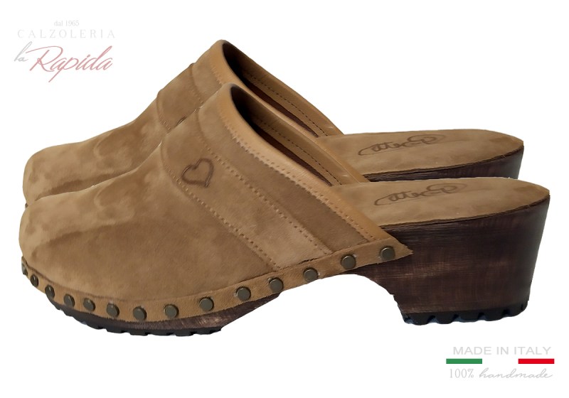Zoccoli Svedesi di Legno da Donna Pelle Made in Italy