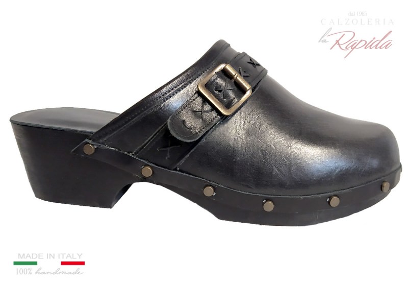 Swedish Zoccoli Svedesi Clogs Donna Chiusi in Pelle | La Rapida