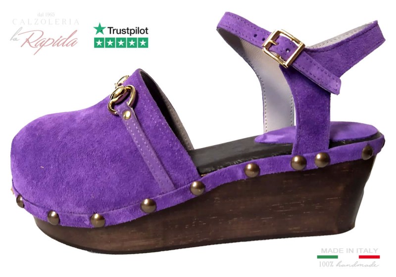 Sabot Estate 2024 Mules Clogs Artigianali Viola | La Rapida