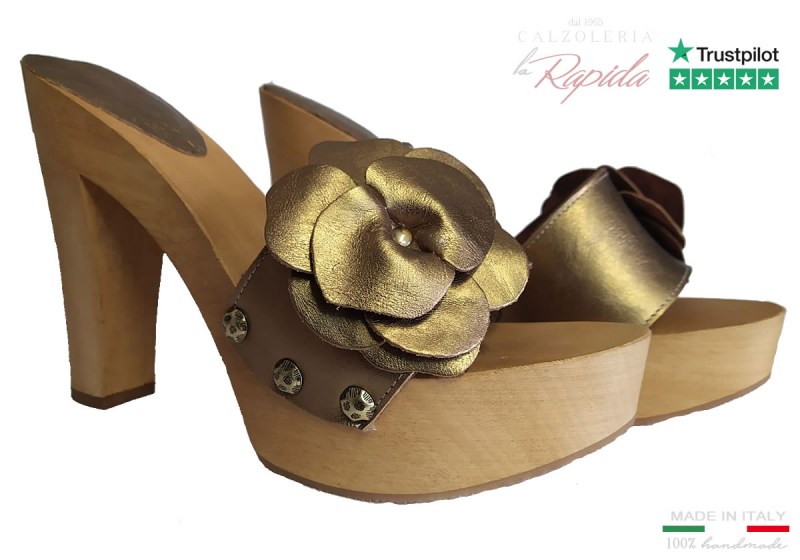 Zoccoli Bronzo Fiore Estate 2024 Glamour 