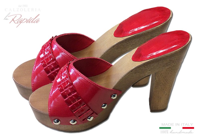 Zoccoli Legno Tacco Alto Rossi Eleganti Moda 2024 | La Rapida