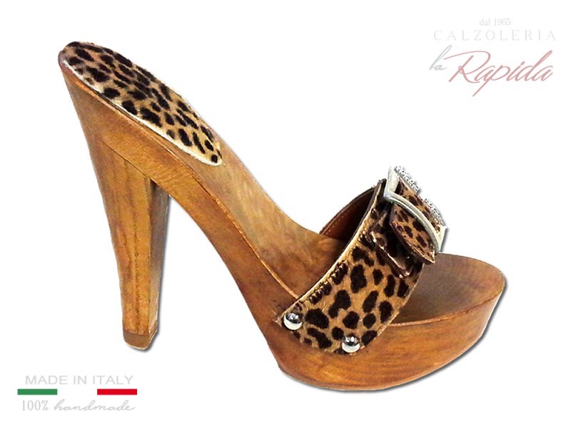 Zoccoli Donna Maculati Tacco 12 con Strass | La Rapida