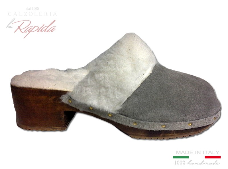 ► Sabot donna con pelliccia montone | Ciabatte invernali | LA RAPIDA