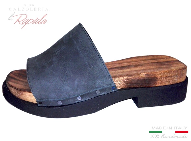Zoccoli Legno uomo Verdi Militare in pelle camoscio | La Rapida
