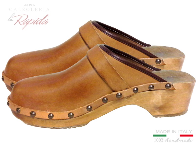 Zoccoli Olandesi Uomo e Donna in Pelle e Cuoio con Tacco | La Rapida