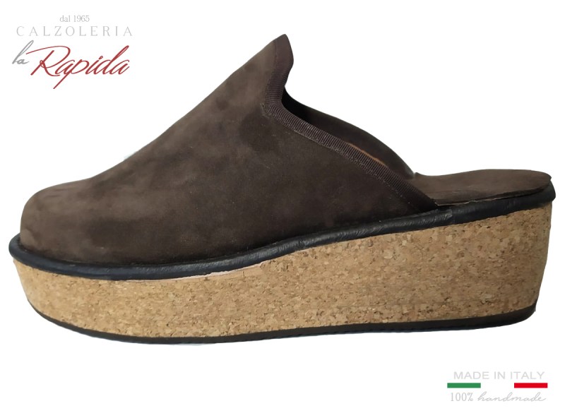 Ciabatte Mocassino Sughero Pelle Camoscio