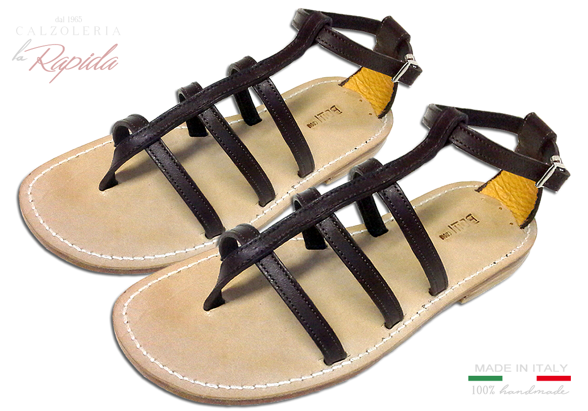 Sandali Donna alla Schiava Gladiatore Artigianali In Pelle