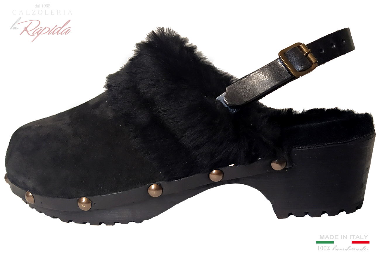 Sabot Clogs con pelo Sandali pelliccia invernali La Rapida