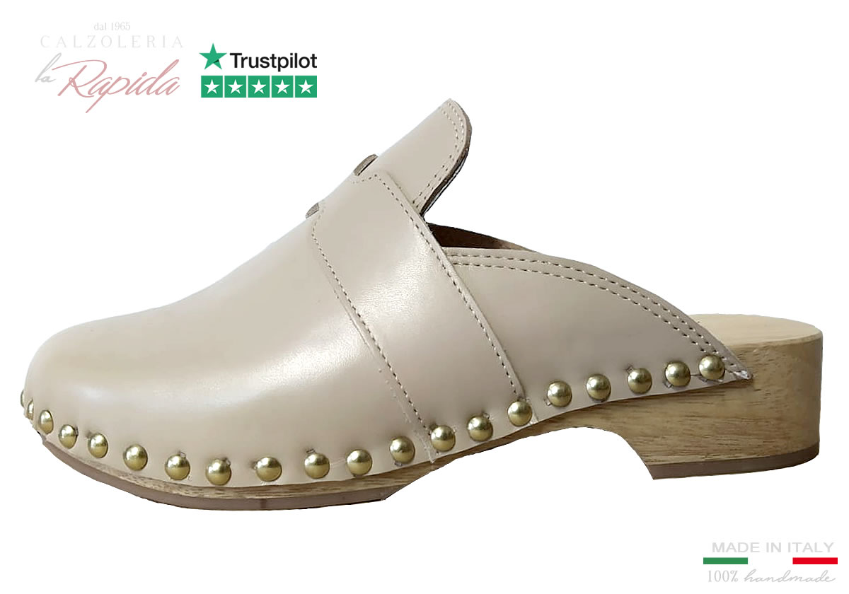 Clogs Chic Zoccoli Beige Eleganti Anni 70 | La Rapida