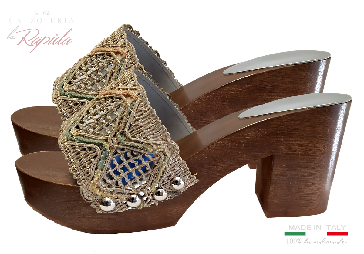 Zoccoli Legno Artigianali Donna Mare Primavera Estate 2024